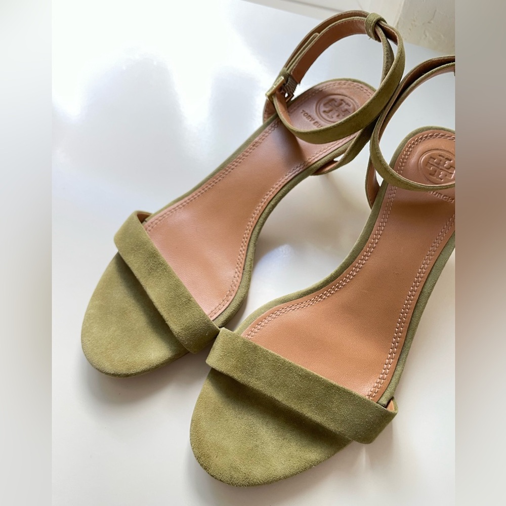 TORY BURCH Elana Suede Ankle-Strap Kitten-Heel Sandals